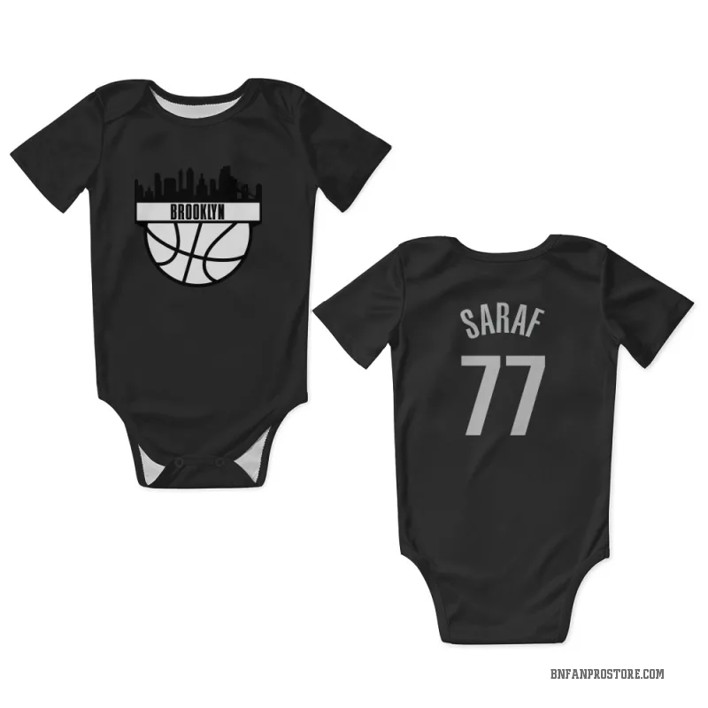 Ben Saraf  Black Brooklyn Nets  Newborn & Infant Bodysuit