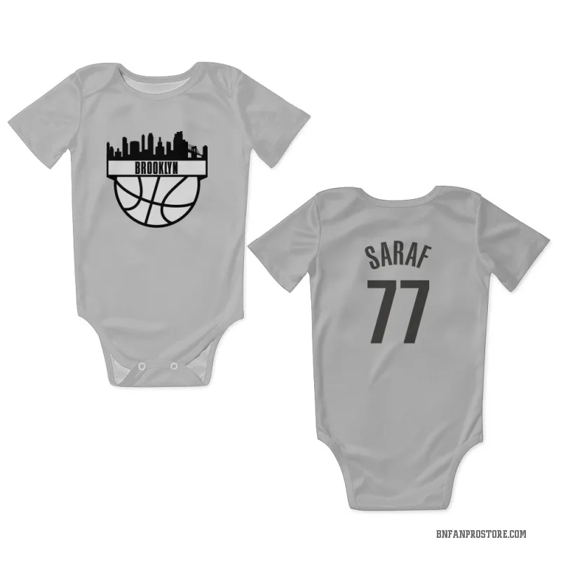 Ben Saraf  White Brooklyn Nets  Newborn & Infant Bodysuit