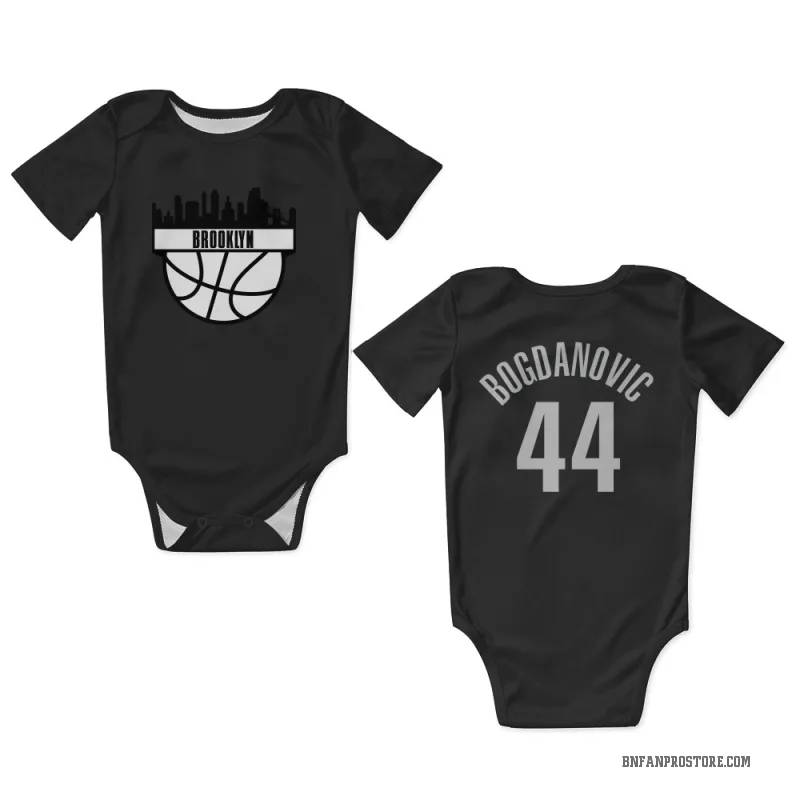 Bojan Bogdanovic  Black Brooklyn Nets  Newborn & Infant Bodysuit