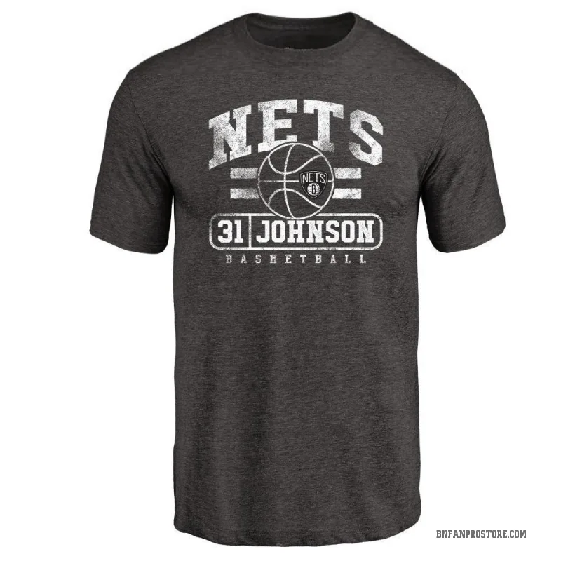 Chaney Johnson Men's Black Brooklyn Nets Baseline T-Shirt
