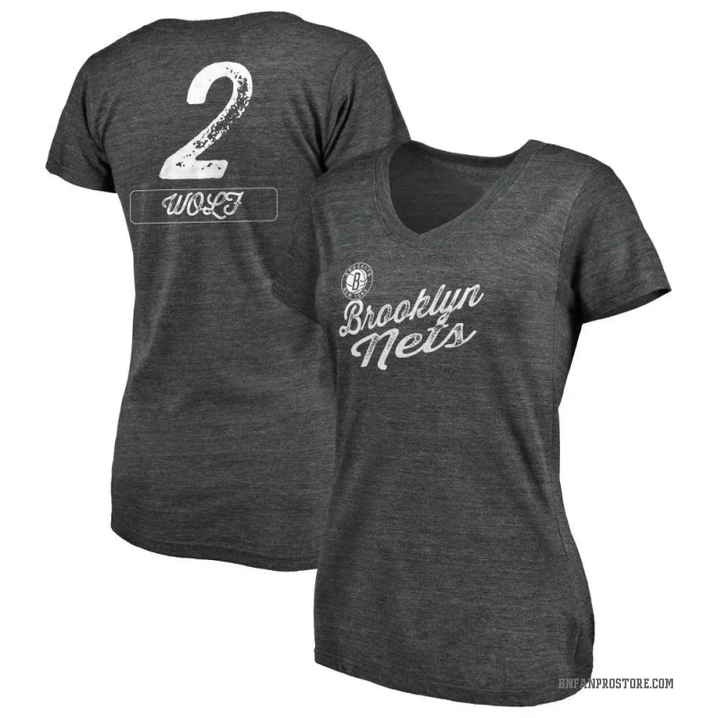 Danny Wolf Women's Black Brooklyn Nets Sideline V-Neck T-Shirt