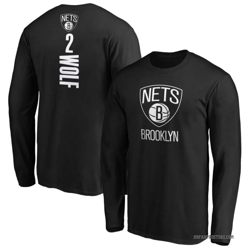 Danny Wolf Youth Black Brooklyn Nets Backer Long Sleeve T-Shirt