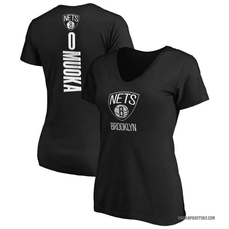 David Muoka Women's Black Brooklyn Nets Backer T-Shirt