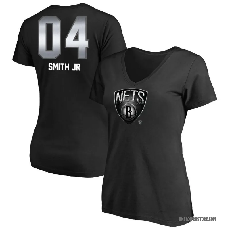 Dennis Smith Jr. Women's Black Brooklyn Nets Midnight Mascot T-Shirt