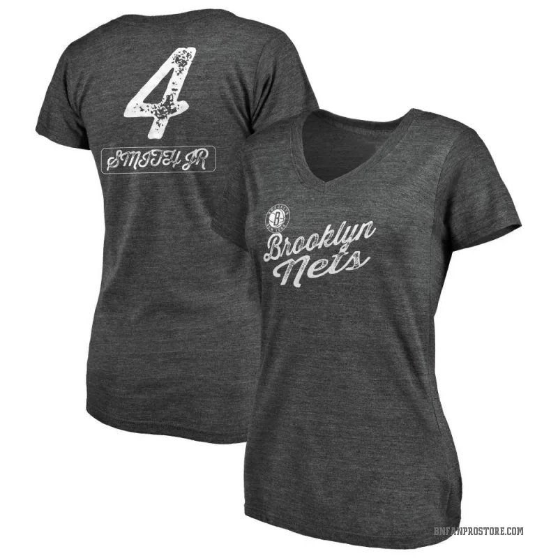 Dennis Smith Jr. Women's Black Brooklyn Nets Sideline V-Neck T-Shirt