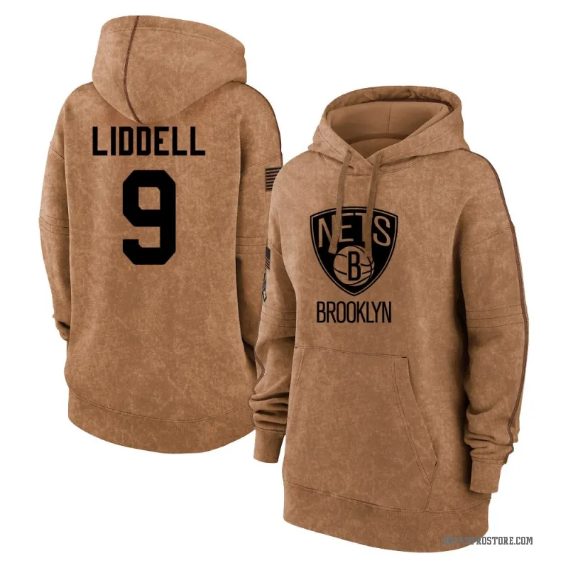 E.J. Liddell Women's Brown Brooklyn Nets 2023 Salute to Service Pullover Hoodie