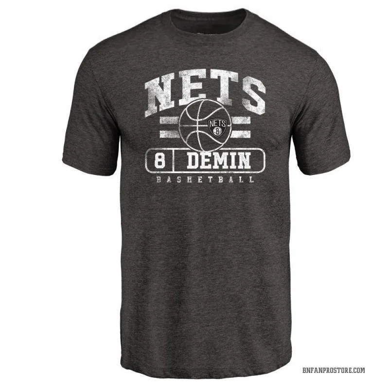 Egor Demin Men's Black Brooklyn Nets Baseline T-Shirt