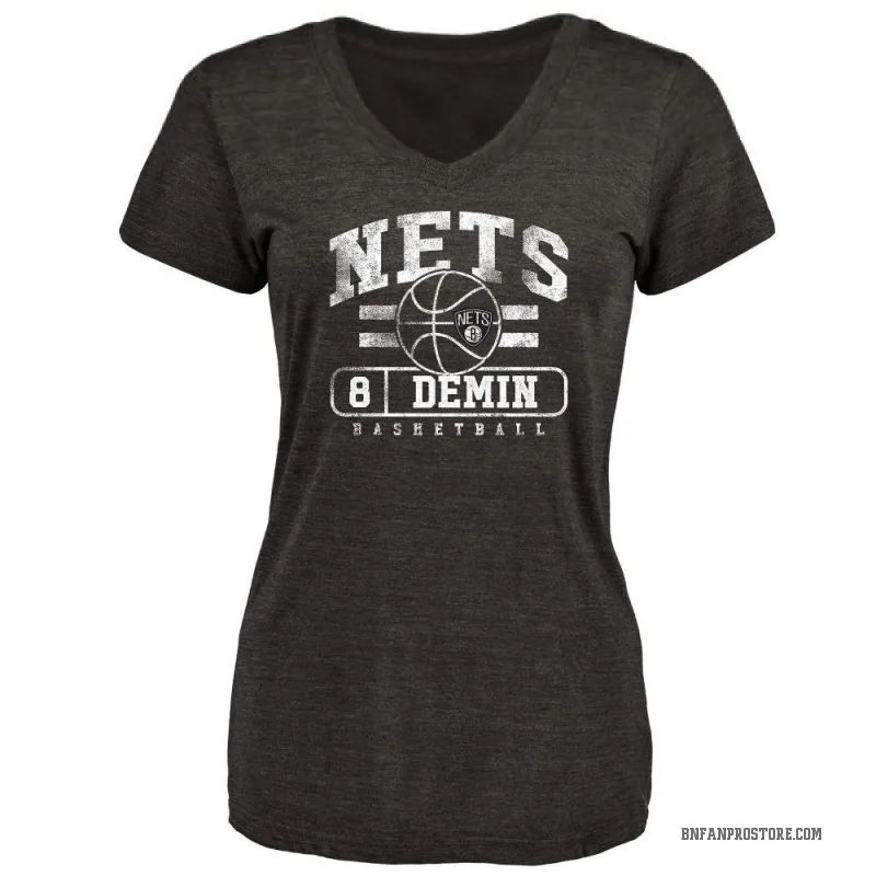 Egor Demin Women's Black Brooklyn Nets Baseline T-Shirt