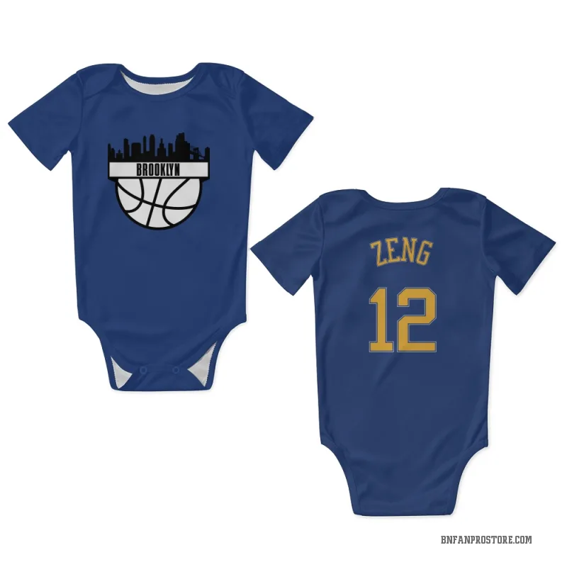 Fanbo Zeng  Light Blue Brooklyn Nets  Newborn & Infant Bodysuit