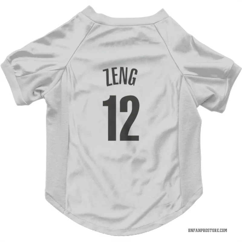 Fanbo Zeng  White Brooklyn Nets  Cat & Dog Pet Jersey