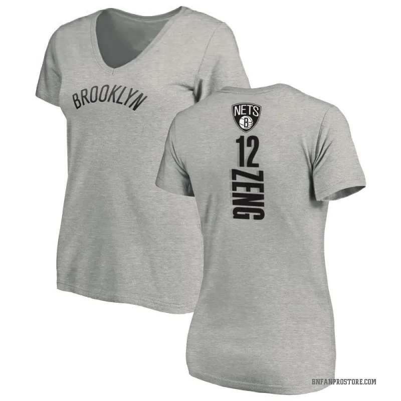 Fanbo Zeng Women's Brooklyn Nets Ash Backer T-Shirt