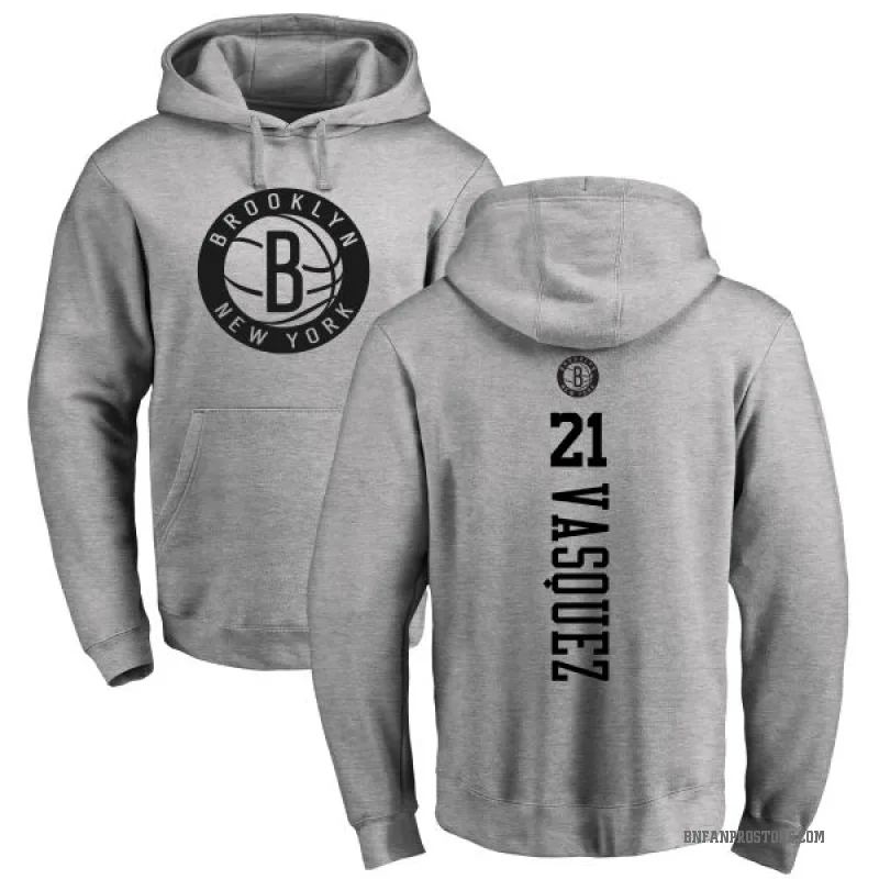 Greivis Vasquez Men's Gray Brooklyn Nets Branded Heathered One Color Backer Pullover Hoodie