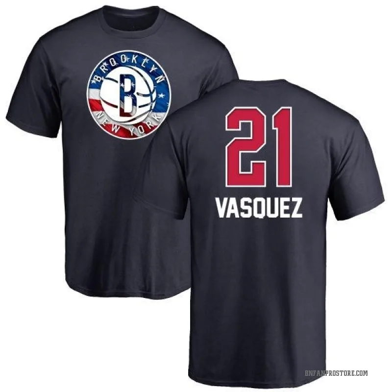 Greivis Vasquez Men's Navy Brooklyn Nets Name and Number Banner Wave T-Shirt