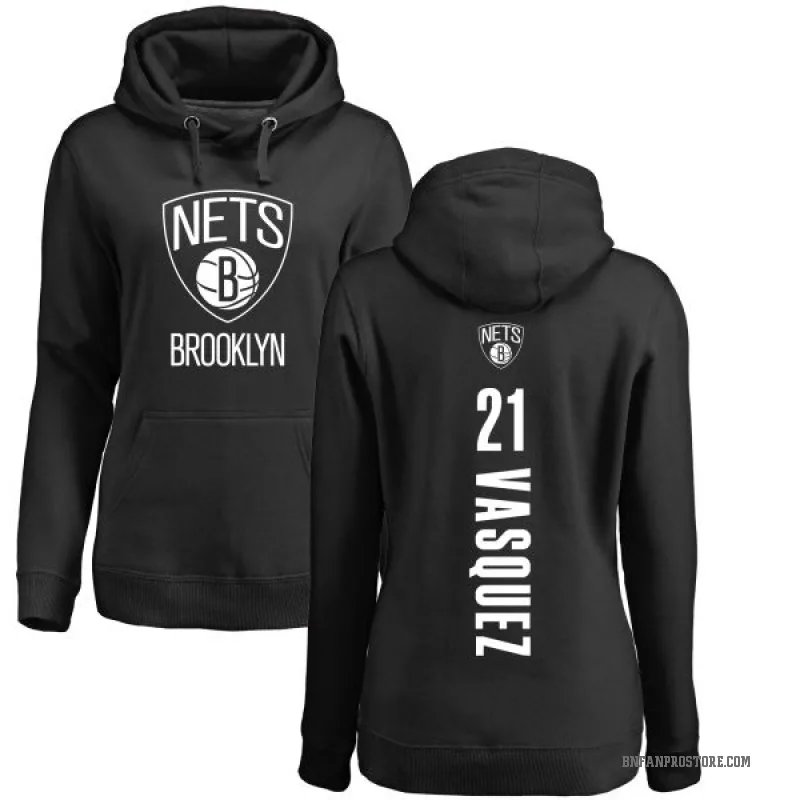 Greivis Vasquez Women's Black Brooklyn Nets Branded Backer Pullover Hoodie
