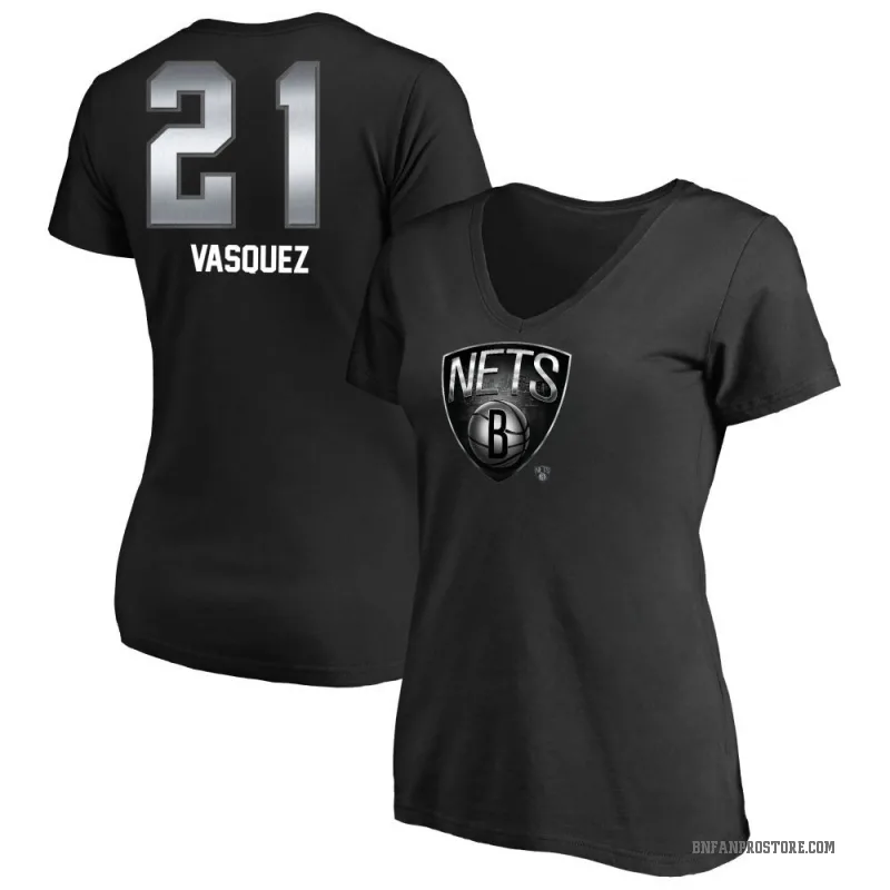 Greivis Vasquez Women's Black Brooklyn Nets Midnight Mascot T-Shirt