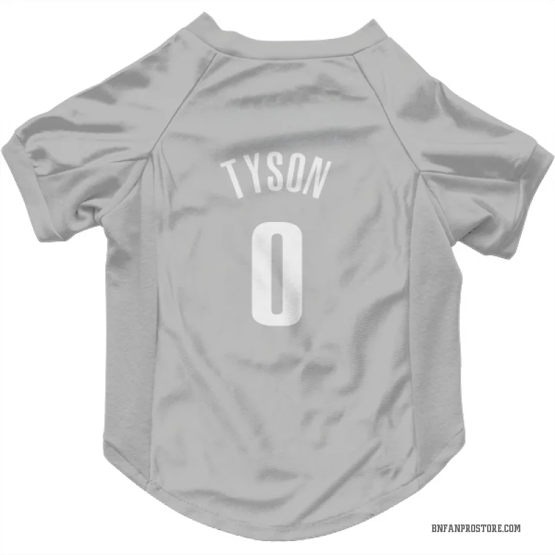 Hunter Tyson  Gray Brooklyn Nets  Cat & Dog Pet Jersey