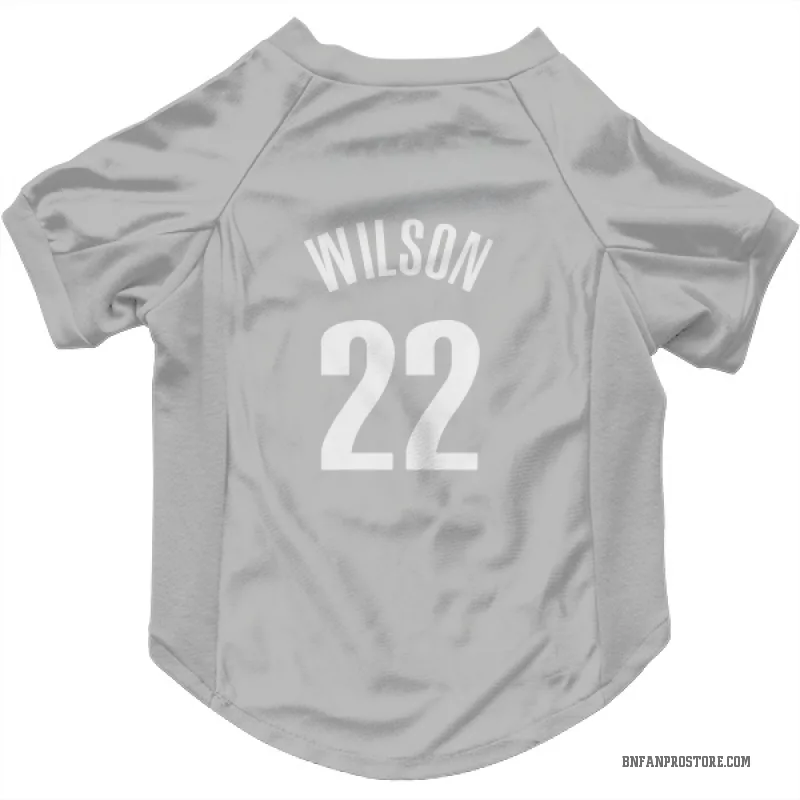 Jalen Wilson  Gray Brooklyn Nets  Cat & Dog Pet Jersey
