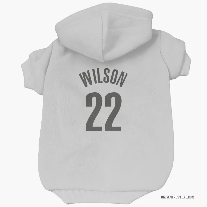 Jalen Wilson  White Brooklyn Nets  Cat & Dog Pet Hoodie