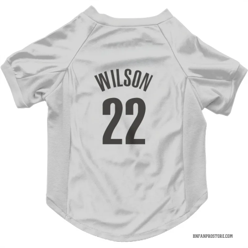 Jalen Wilson  White Brooklyn Nets  Cat & Dog Pet Jersey