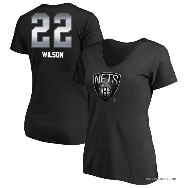 Jalen Wilson Women's Black Brooklyn Nets Midnight Mascot T-Shirt
