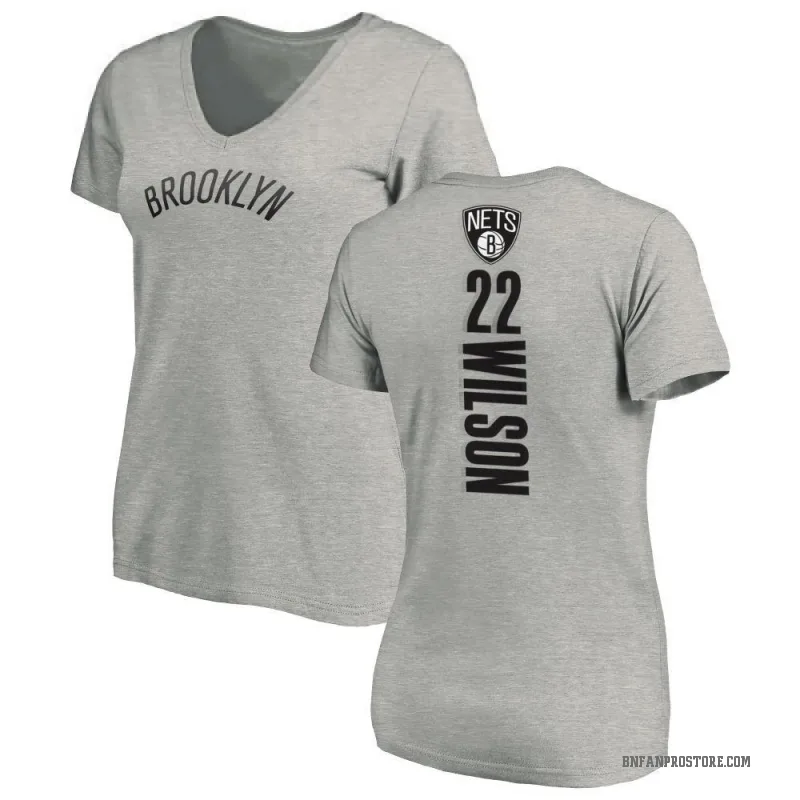 Jalen Wilson Women's Brooklyn Nets Ash Backer T-Shirt