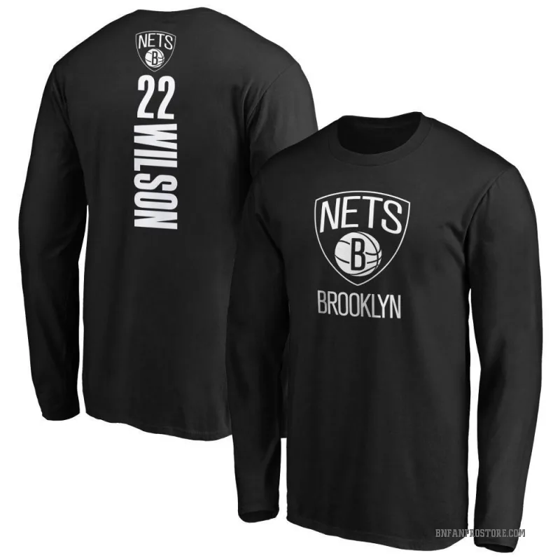 Jalen Wilson Youth Black Brooklyn Nets Backer Long Sleeve T-Shirt