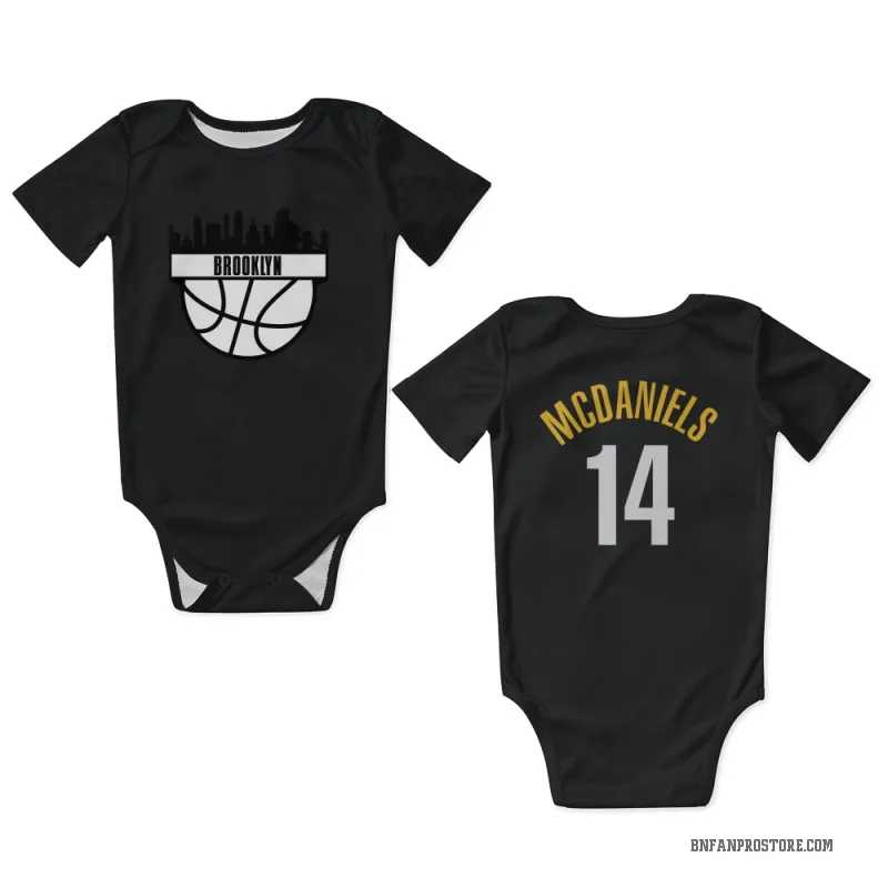 KJ McDaniels  Yellow Brooklyn Nets   Black  Newborn & Infant Bodysuit