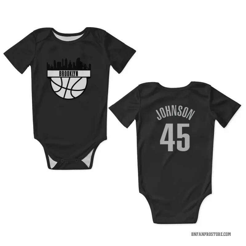 Keon Johnson  Black Brooklyn Nets  Newborn & Infant Bodysuit