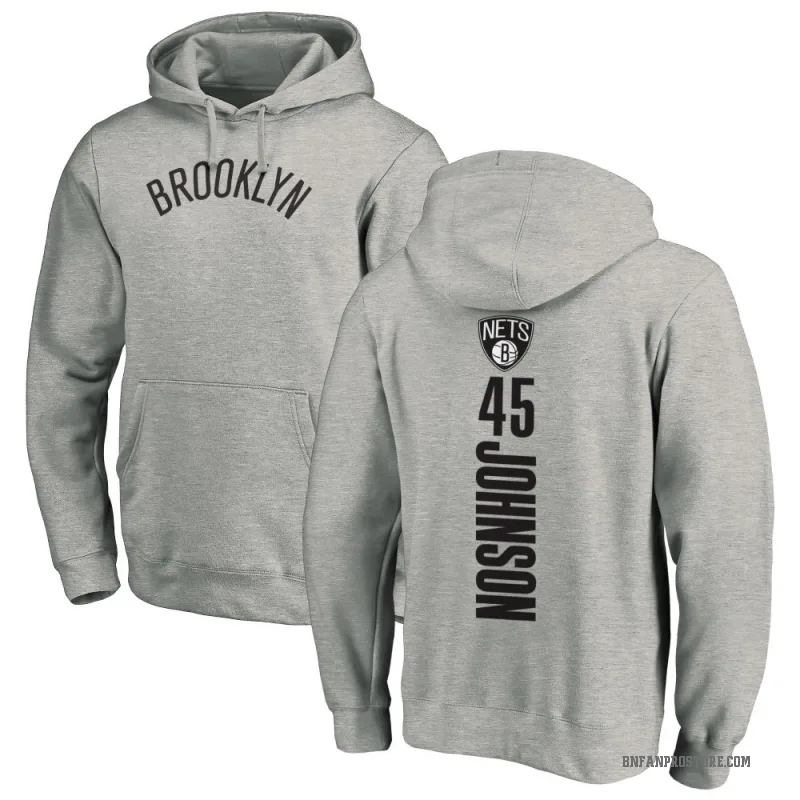 Keon Johnson Youth Brooklyn Nets Branded Ash Backer Pullover Hoodie