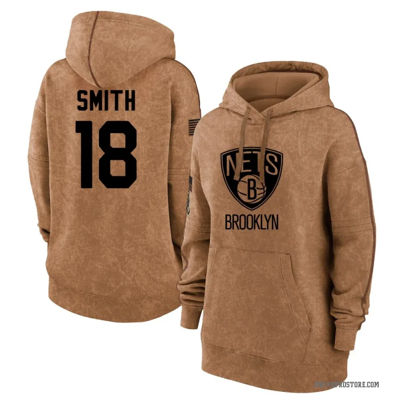 Malachi Smith Women's Brown Brooklyn Nets 2023 Salute to Service Pullover Hoodie