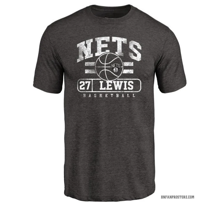 Maxwell Lewis Men's Black Brooklyn Nets Baseline T-Shirt