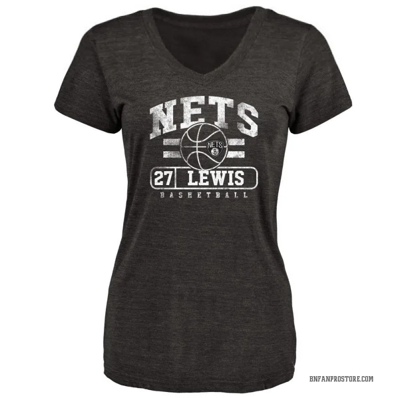 Maxwell Lewis Women's Black Brooklyn Nets Baseline T-Shirt