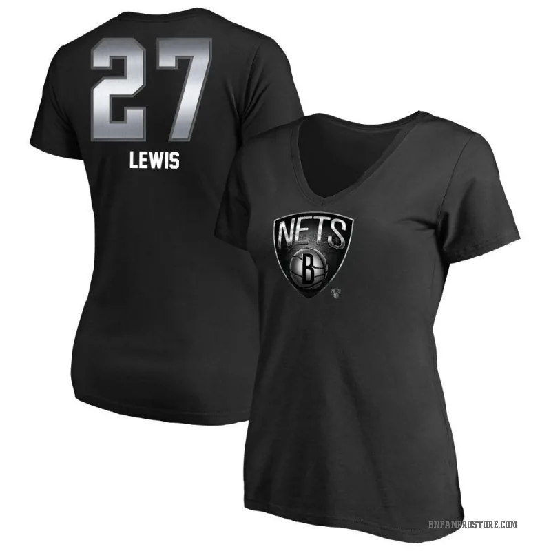 Maxwell Lewis Women's Black Brooklyn Nets Midnight Mascot T-Shirt