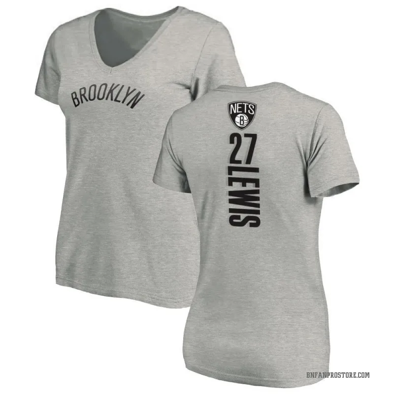 Maxwell Lewis Women's Brooklyn Nets Ash Backer T-Shirt