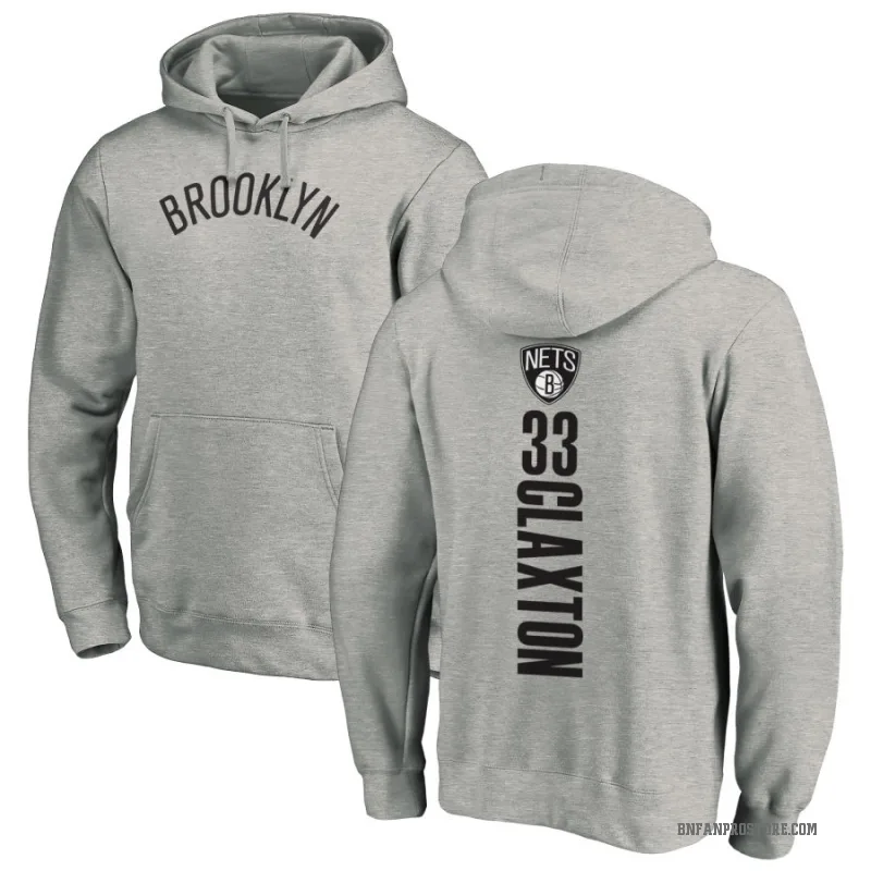 Nic Claxton Men's Brooklyn Nets Branded Ash Backer Pullover Hoodie