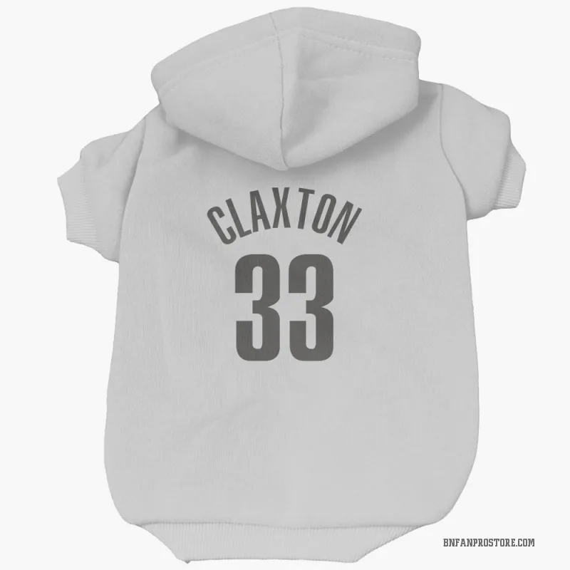 Nic Claxton  White Brooklyn Nets  Cat & Dog Pet Hoodie