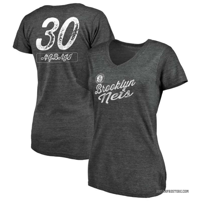 Ochai Agbaji Women's Black Brooklyn Nets Sideline V-Neck T-Shirt