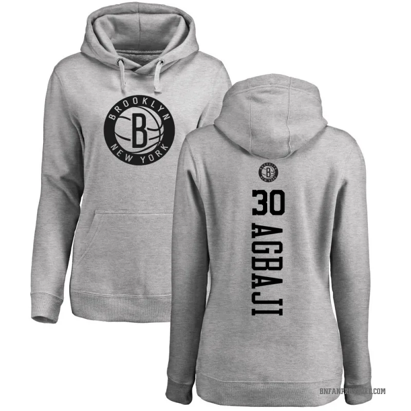 Ochai Agbaji Women's Gray Brooklyn Nets Branded Heather One Color Backer Pullover Hoodie