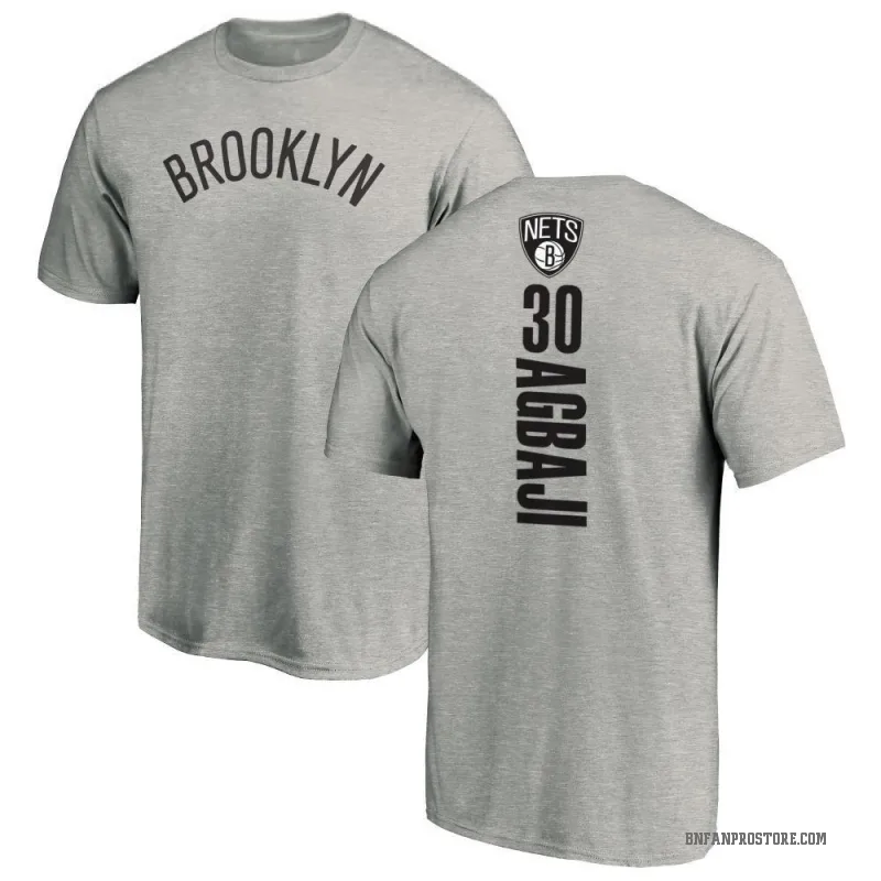 Ochai Agbaji Youth Brooklyn Nets Ash Backer T-Shirt