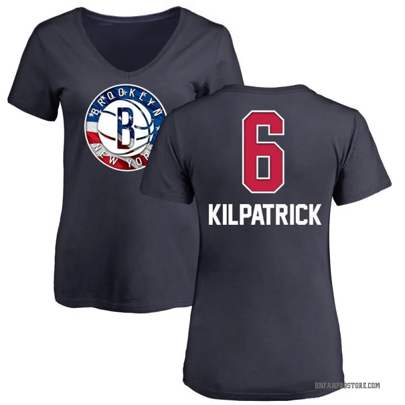 Sean Kilpatrick Women's Navy Brooklyn Nets Name and Number Banner Wave V-Neck T-Shirt