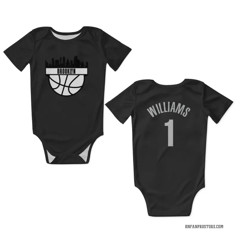 Ziaire Williams  Black Brooklyn Nets  Newborn & Infant Bodysuit