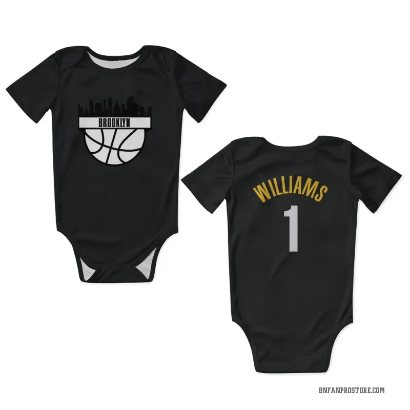Ziaire Williams  Yellow Brooklyn Nets   Black  Newborn & Infant Bodysuit